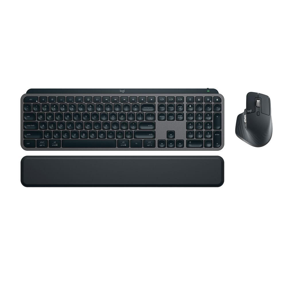 Combo Teclado e Mouse Sem Fio Logitech MX Keys S Grafite
