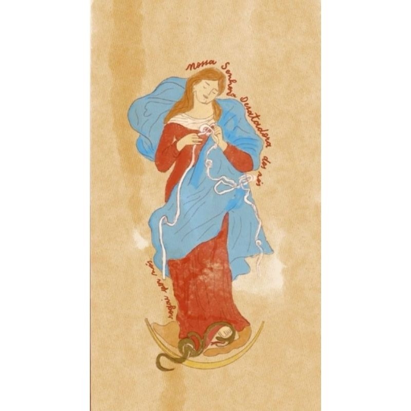 Nossa Senhora Desatadora dos Nós (Desenho Semi-Minimalista). Quadro Decorativo.