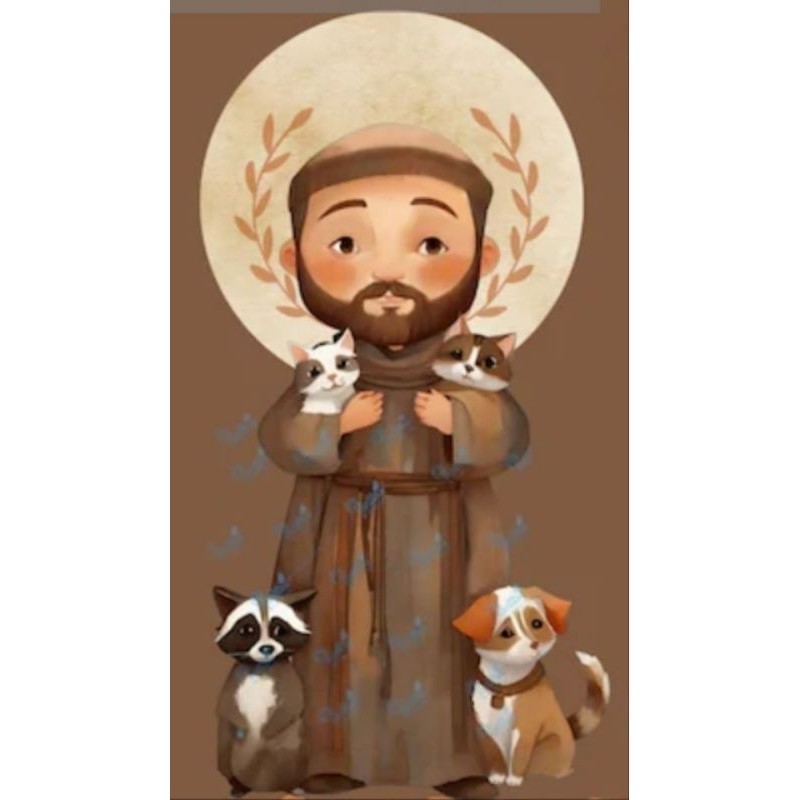 São Francisco de Assis (desenho semi-minimalista). Quadro Decorativo.