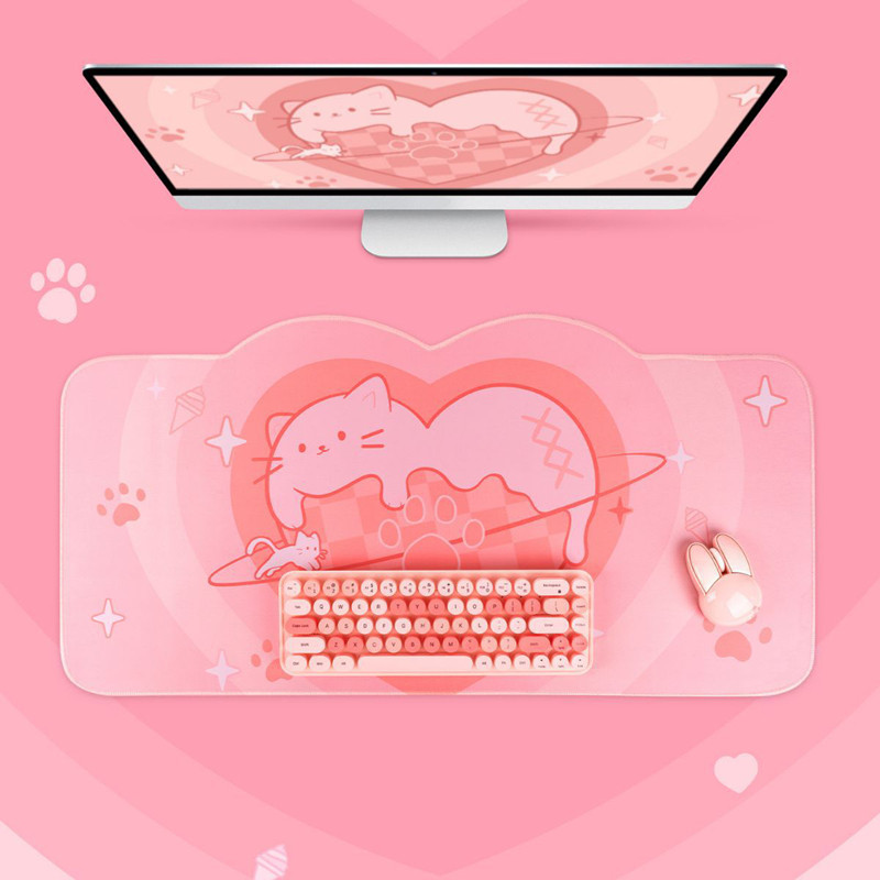 WZZZTY Original Dos Desenhos Animados Mouse Pad Amor Sorvete Gato Oversized Desktop Teclado Pad Computador Escritório Me