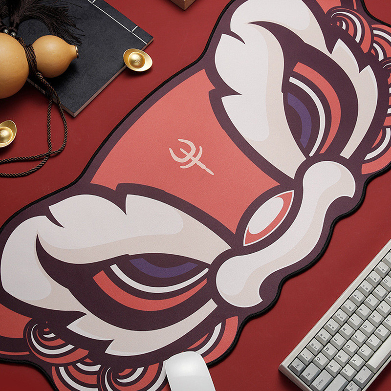 WZZZTY Estilo Nacional Leão Wakening Mouse Pad Engrossado Costura Oversized Desk Pad Jogo Anime Teclado de mesa