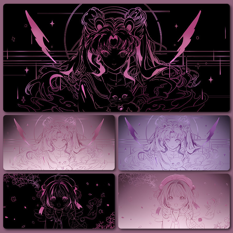 2026 novo produto Mouse pad High-End sentido Oversized gradiente linha estilo Anime computador mesa almofada escritório