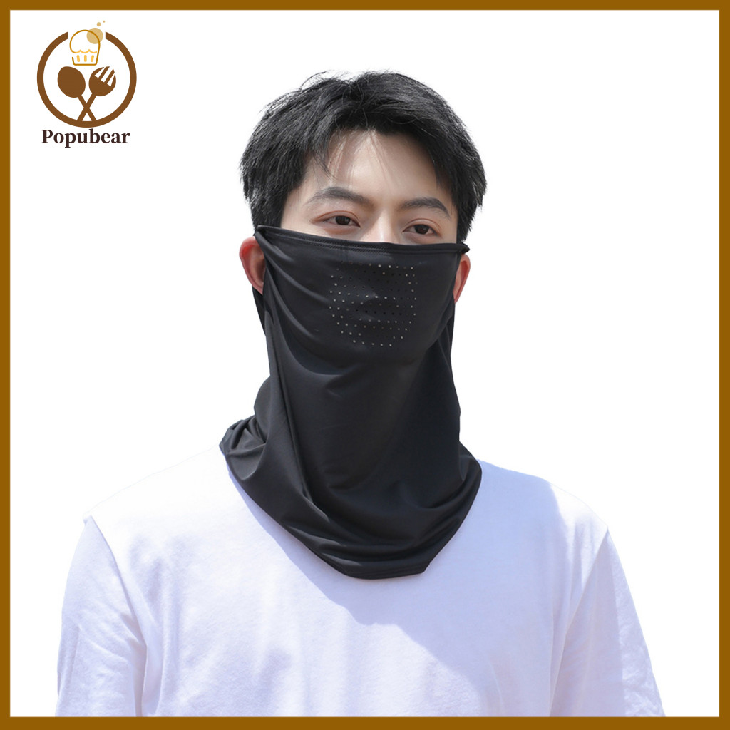 Elastic Ear Loop Face Guard Ice Silk Sunscreen – Full Neck Uv Protection with Loops Lightweight Breathable Sun Shield