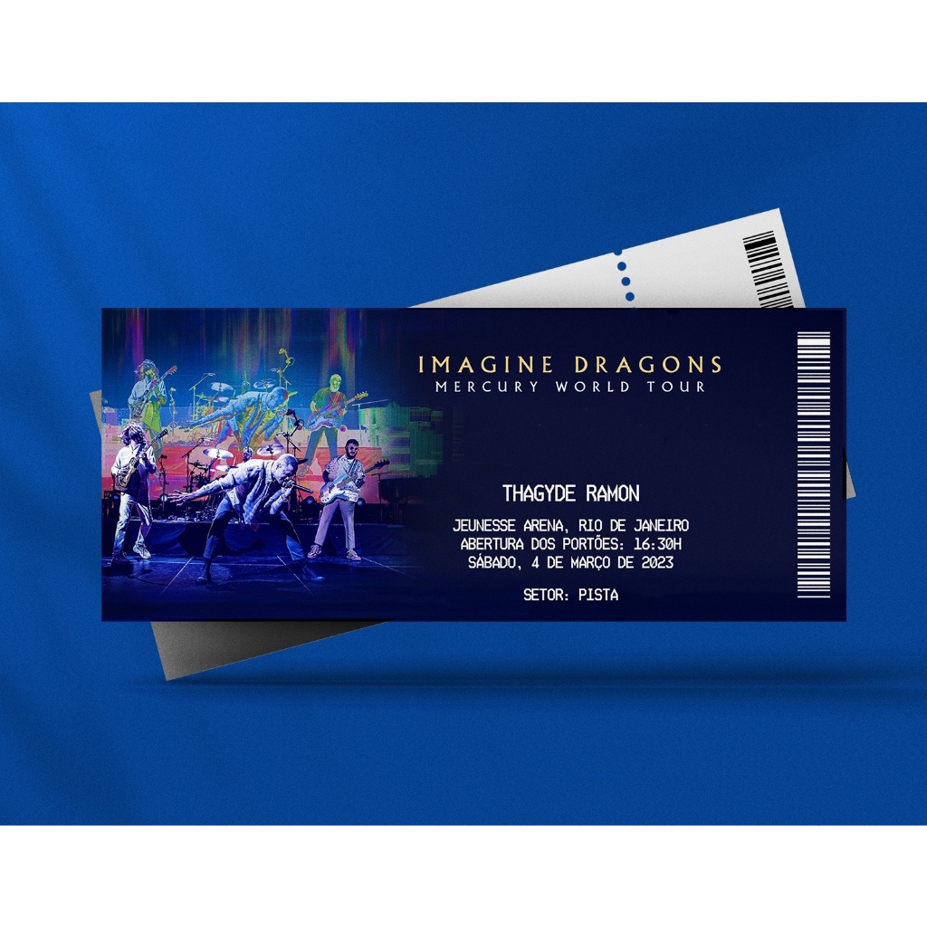 Ingresso Holográfico Personalizado Imagine Dragons - Mercury World Tour