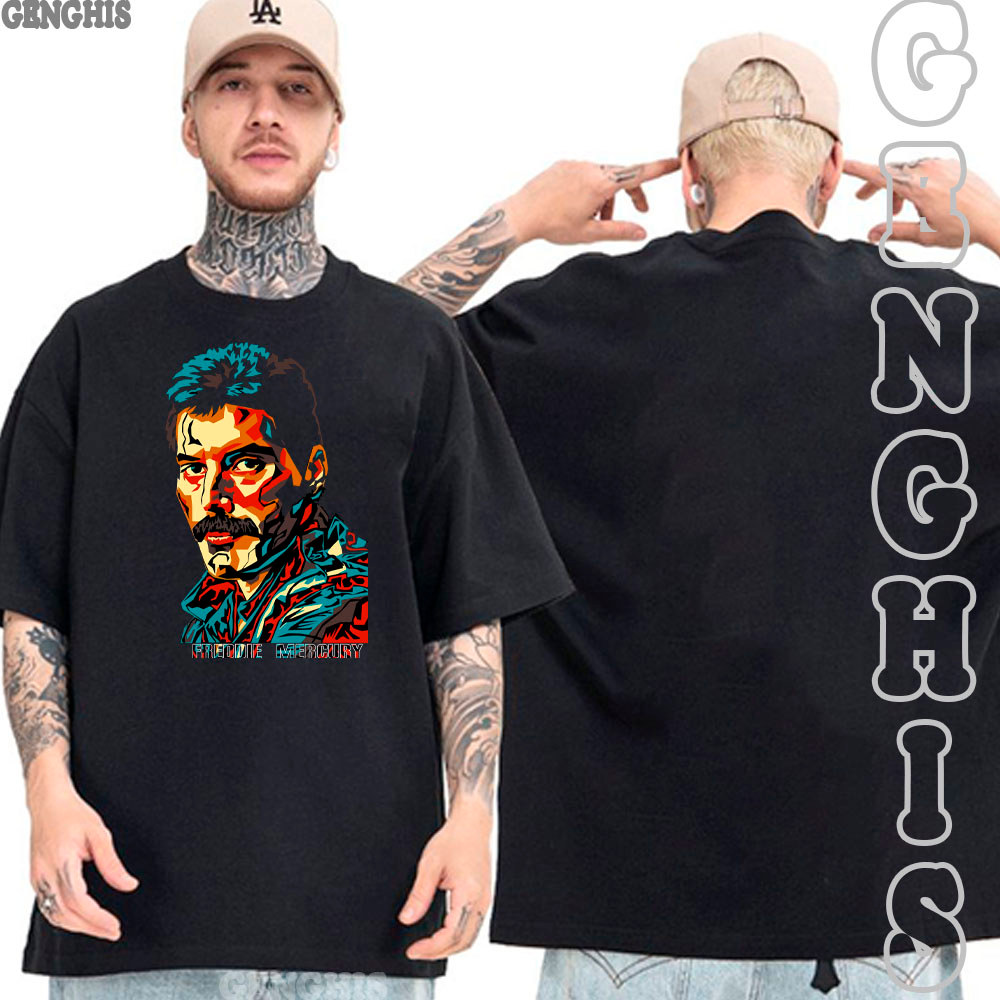 Camiseta Freddie Mercury Queen Cantor Lendario Camisa Rock Basica e Oversized Unissex Algodão