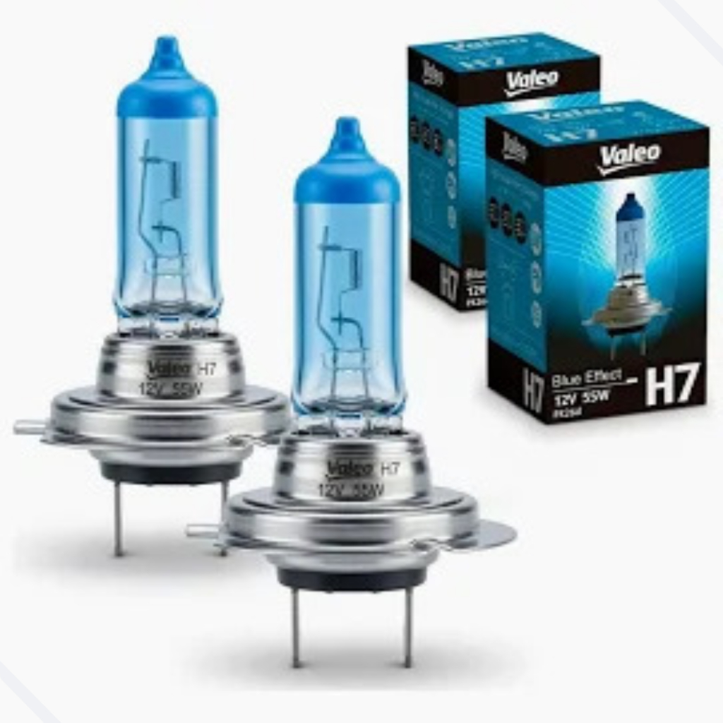 PAR Lâmpadas Farol H7 Blue Effect 12v 55w Halógena Valeo