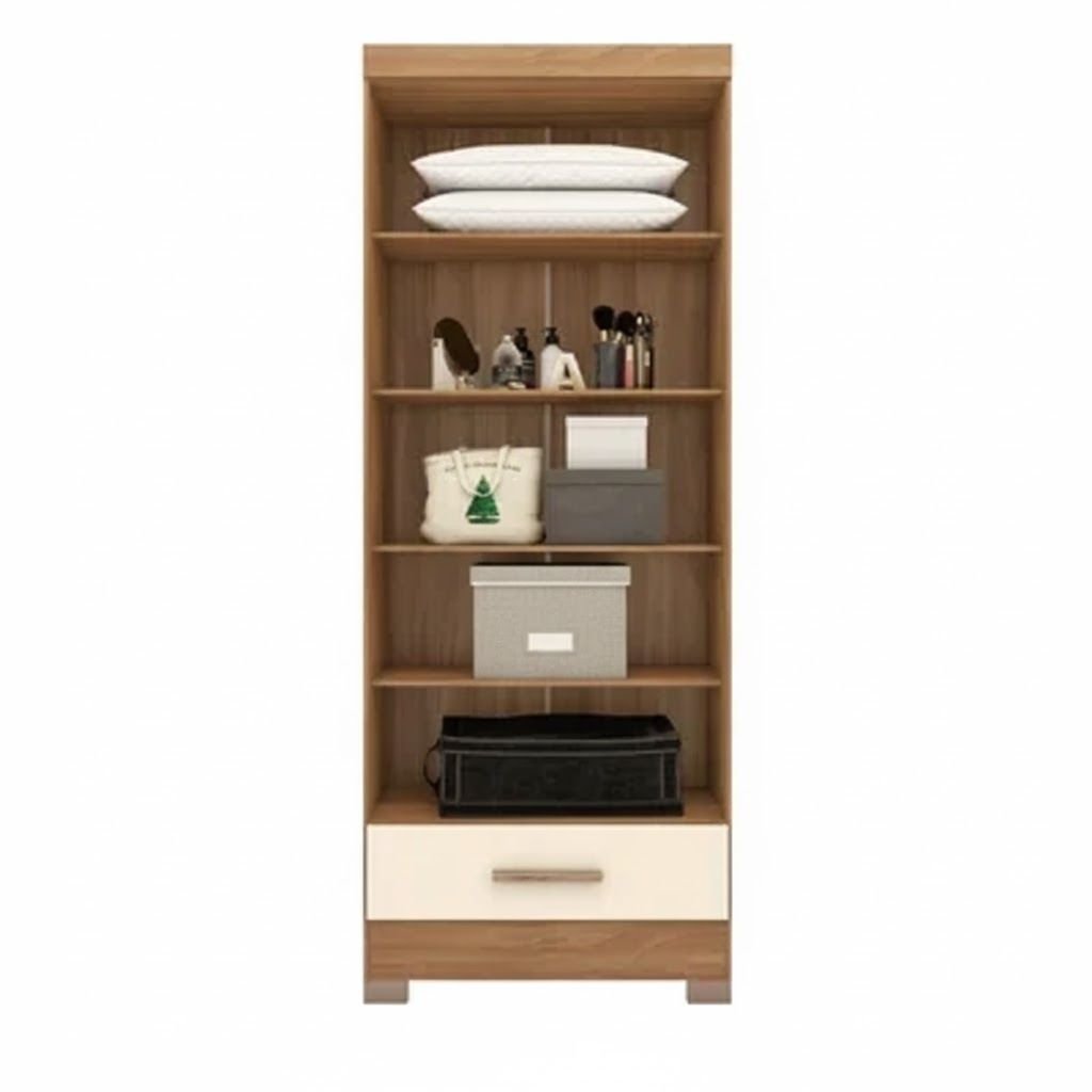 Módulo Closet 1 Gaveta Smart Versatile Espresso Móveis Bege/Cinamomo/Off White