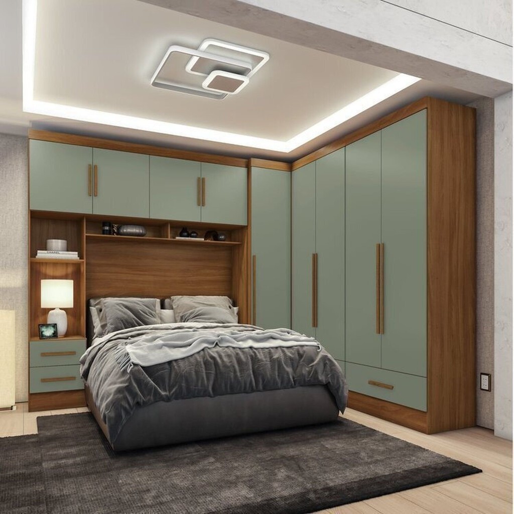 Guarda-roupa Modulado Casal 4 Peças 5 Portas 4 Gavetas com Maleiro Smart Plus Espresso Móveis