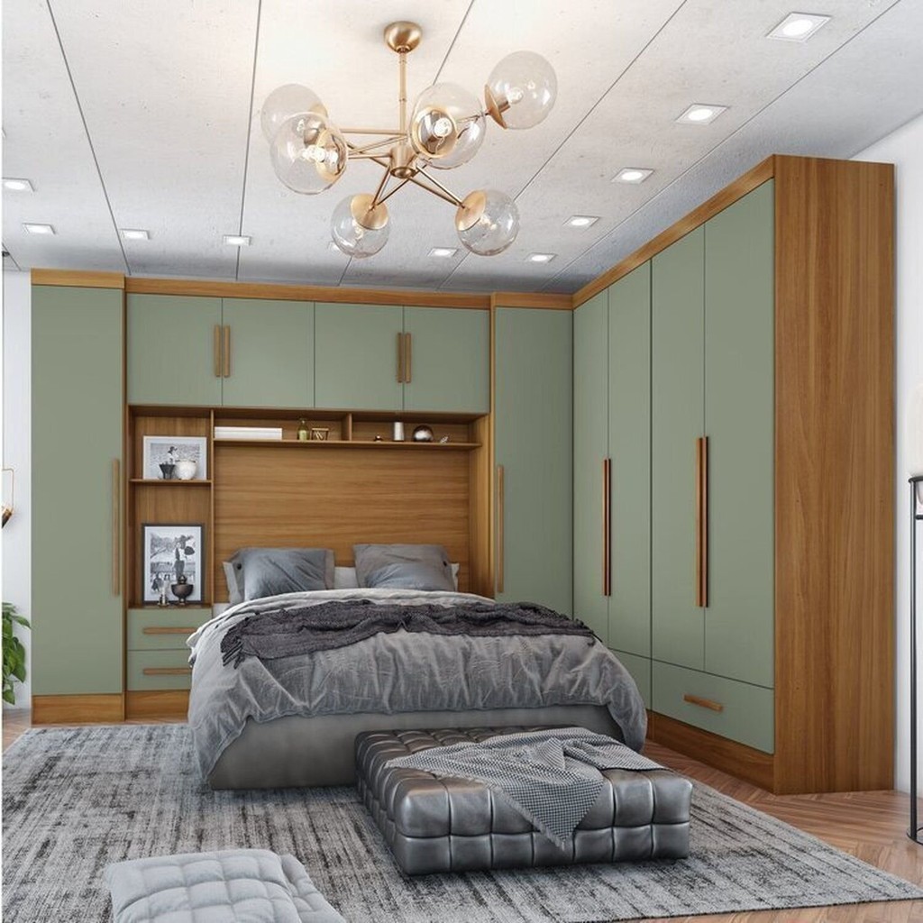 Quarto de Casal Completo 5 Peças 6 Portas 4 Gavetas com Maleiro Smart Plus Espresso Móveis