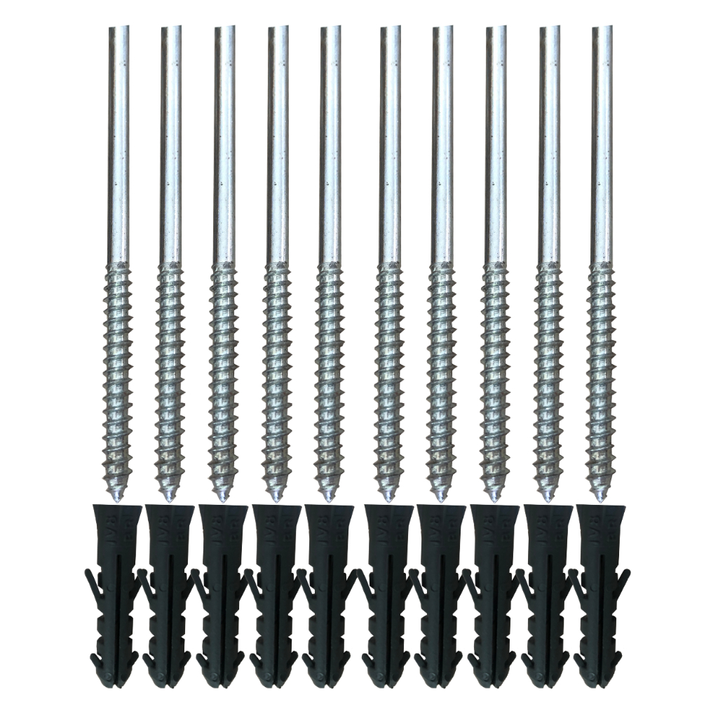 KIT 10 Suporte Invisível Parafuso Para Prateleira 1/4 x 100mm 5mm Pino Telha Estilo Flutuante em Aço