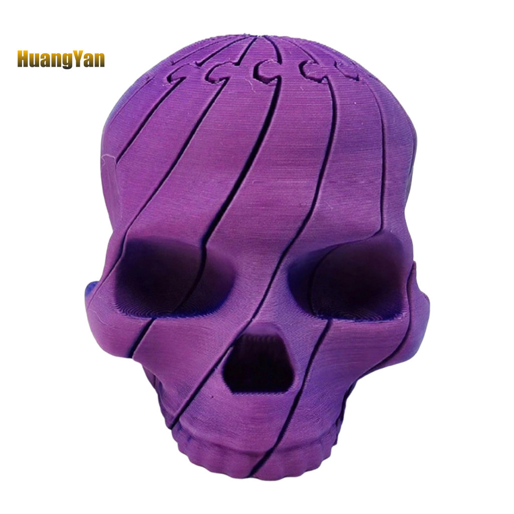 Crânio Decorativo 3D Ante -Stress Relief Toy Desk Printed Skull Spiral Fidget Mini Caveira