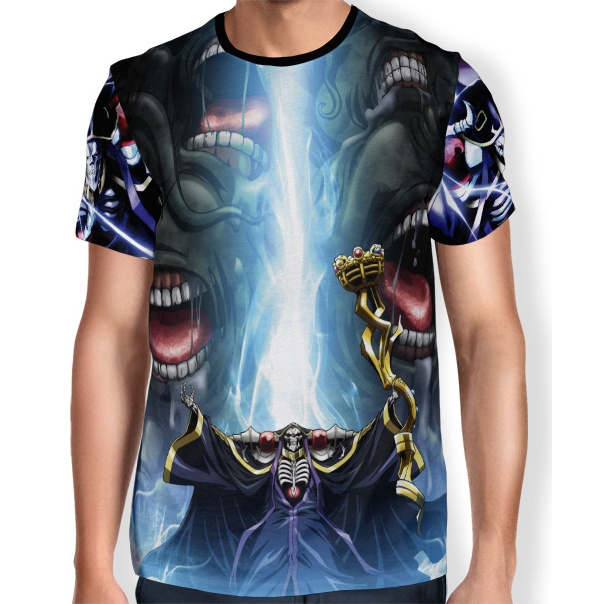 Camisa Full Print - Blue Skull Overlord