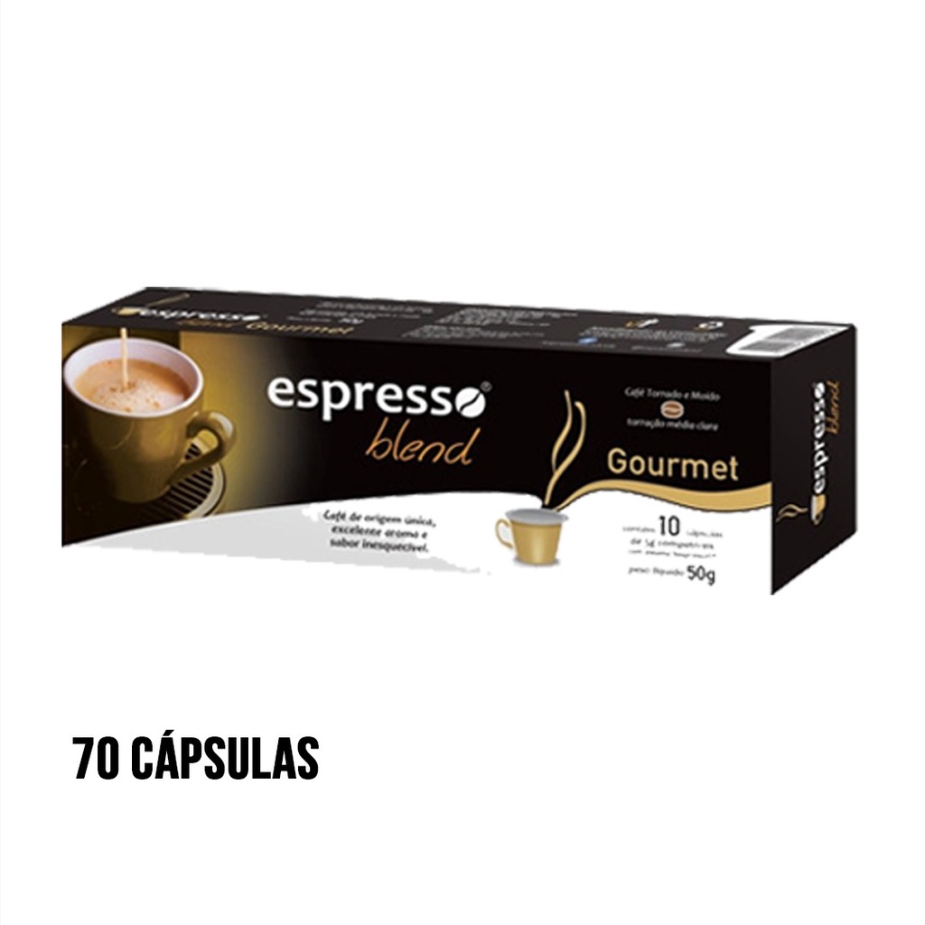 70 cápsulas de café espresso sabor Gourmet Espresso Blend compatível Nespresso