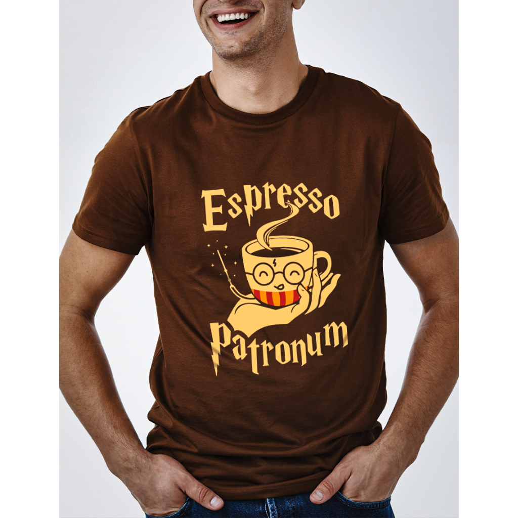 Camiseta ESPRESSO PATRONUM HARRY POTTER 100% Algodão Masculina e Feminina Unissex Camisa Premium