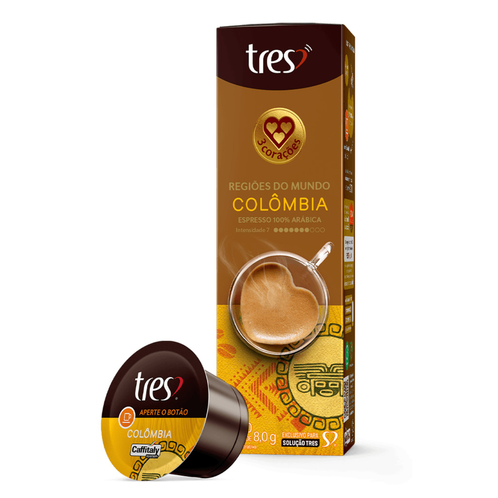 Cápsula de Café Tres 3 Corações Espresso Colombia 10 Unidades