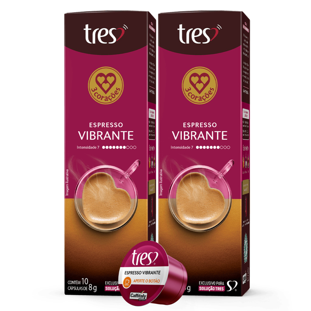 2x Cápsula de Café Tres 3 Corações Espresso Vibrante 10 Unidades