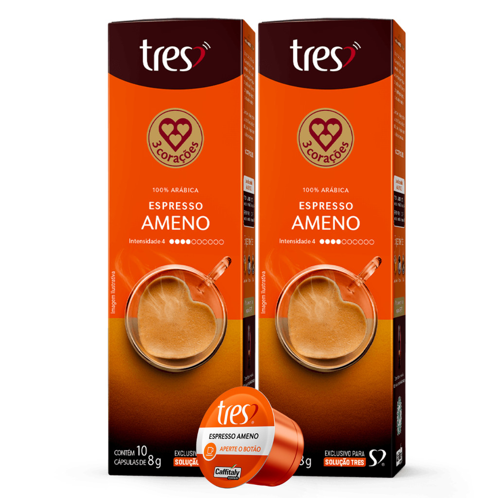 2x Cápsula de Café Tres 3 Corações Espresso Ameno 10 Unidades