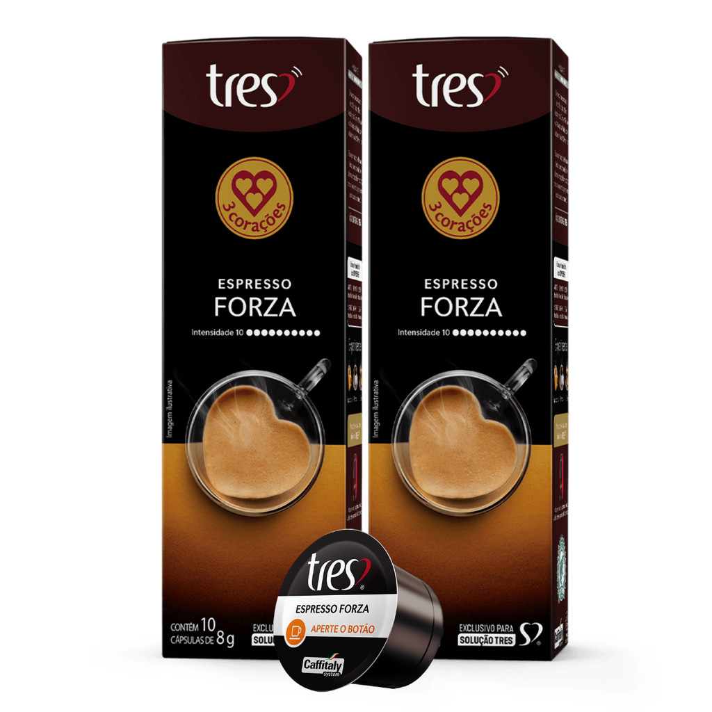 2x Cápsula de Café Tres 3 Corações Espresso Forza 10 Unidades