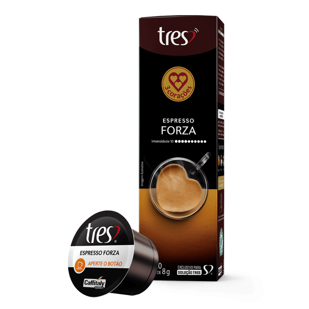 Cápsula de Café Tres 3 Corações Espresso Forza 10 Unidades