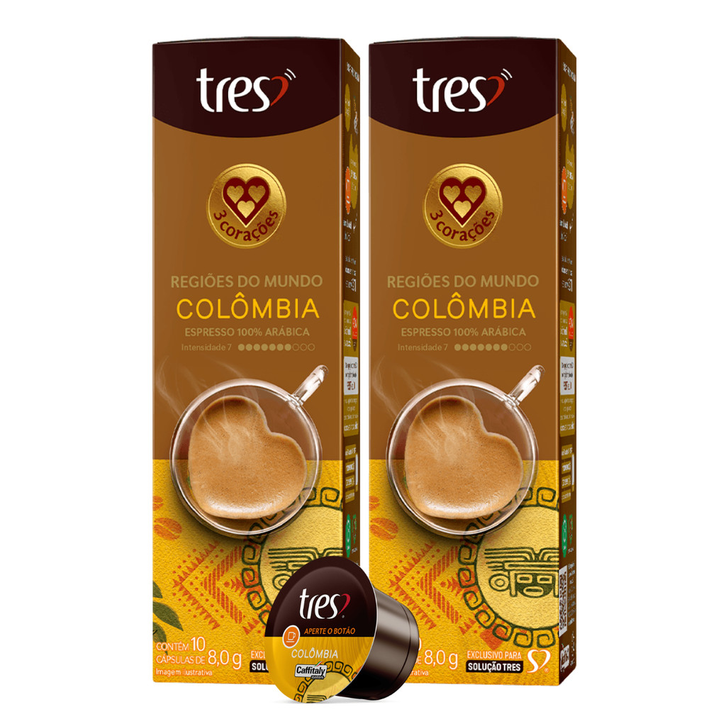 2x Cápsula de Café Tres 3 Corações Espresso Colombia 10 Unidades