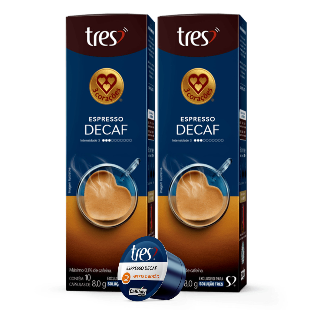 2x Cápsula de Café Tres 3 Corações Espresso Descafeinado 10 Unidades