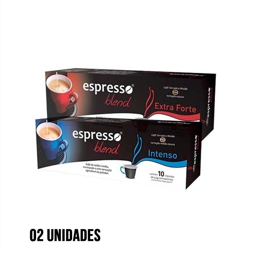 20 Cápsulas de Café Espresso PARA MAQ. NESPRESSO extra forte e Intenso E. Blend