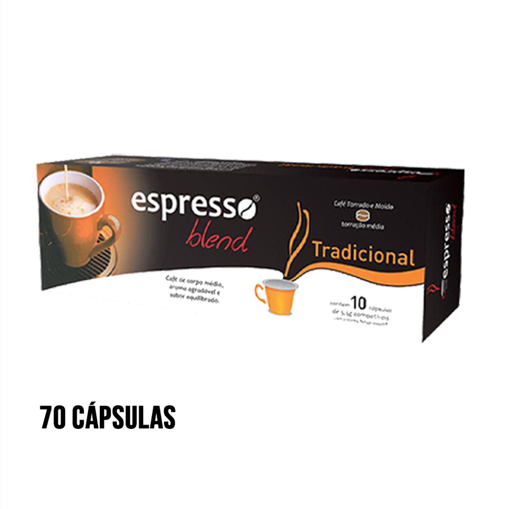 70 Cápsulas de Café Expresso Tradicional Compatível Nespresso - Espresso Blend