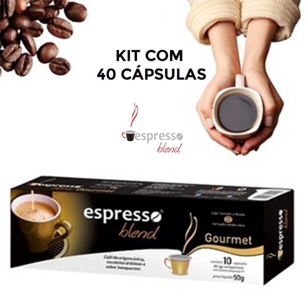 40 Cápsulas de Café Espresso PARA MAQ. NESPRESSO Sabor Gourmet E. Blend