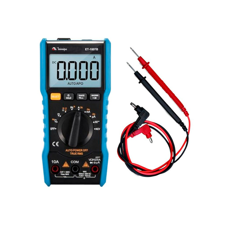 Multímetro digital portátil 600 volts CAT III Minipa ET-1507B