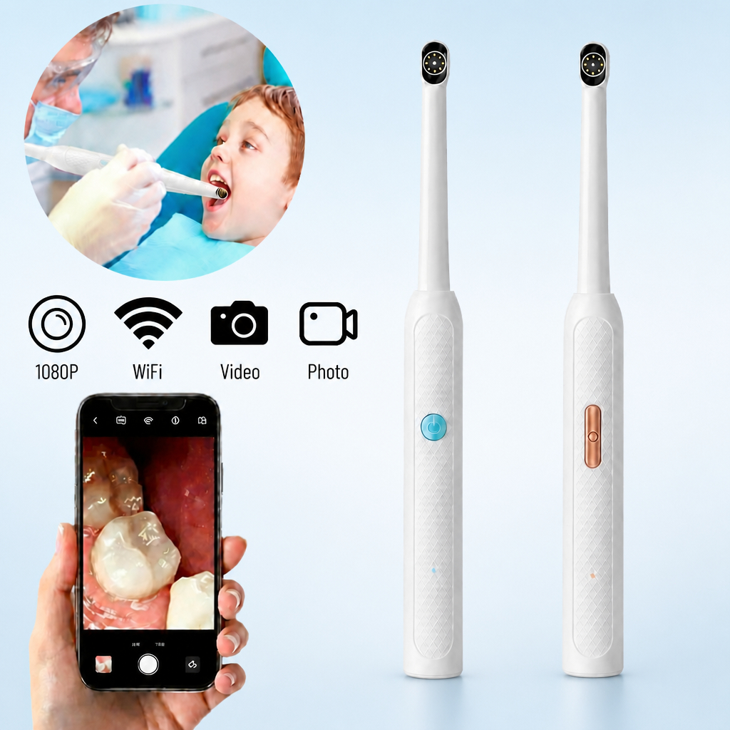 Câmera Intraoral Odontológica WiFi 1080P HD 8 LEDs à Prova d'Água para Celular Android e iPhone