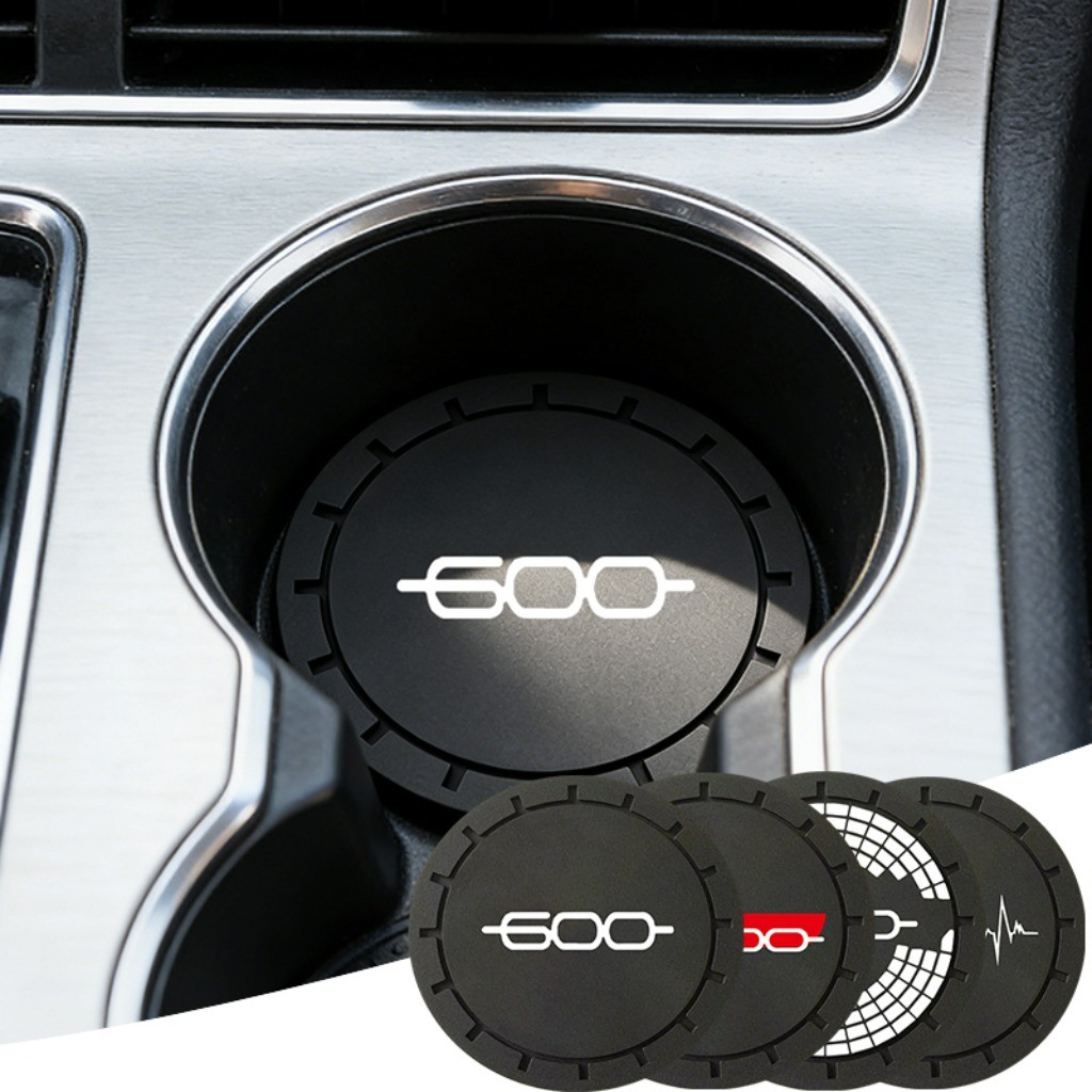 1 Peça Anti-ruído Porta Copo Silicone Carro Interior Do Carro For Fiat 600 Hybrid 600e Electric Red La Prima Sport