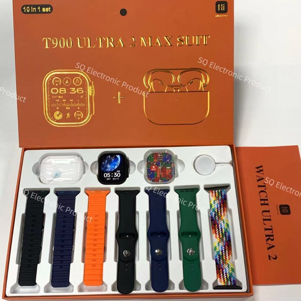 10 In 1 Set Ultra 2 Screen 49mm SmartWatch 9 With Earphones T900 Ultra2 Max Suit Smart