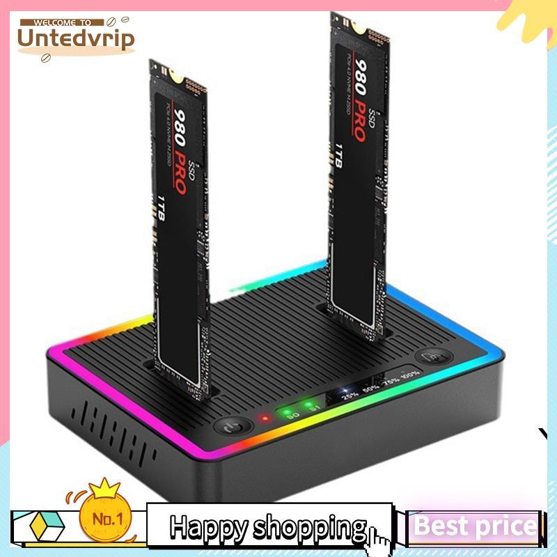 Clone Docking Station Caixa De Disco Rígido Protocolo Duplo SATA/NVMe Base Offline Máquina De Cópia