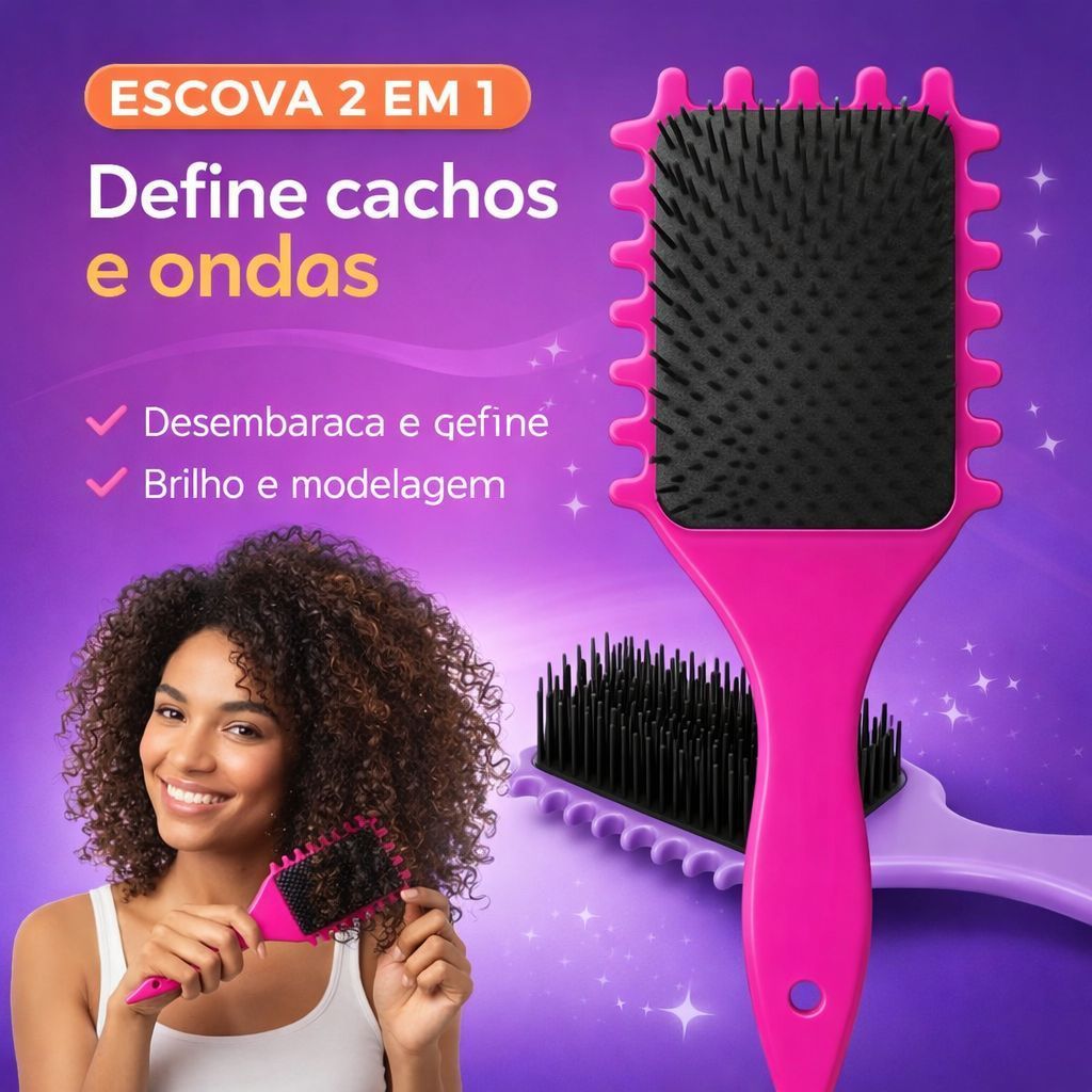 Escova 2em1 De Estilo Bounce Curl Defin3 Cachos e Ondas