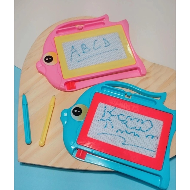 Lousa Mágica Infantil Crianças com Caneta Tela Magnética Escrita Desenho Peixe Brinquedos Lousinha Aprendizagem Colorido
