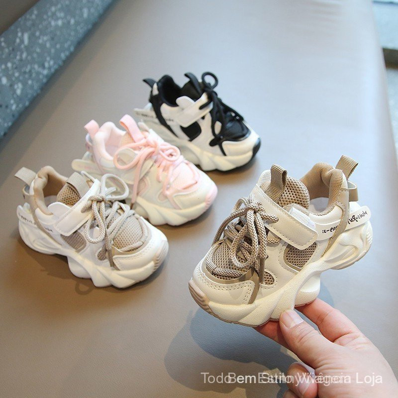 Tênis Infantil Crianças Novo Estilo de Malha Confortável Tênis de Soft-Soled Sneakers