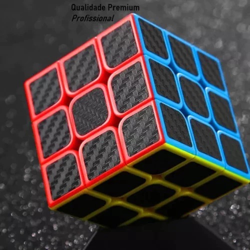 Cubo Mágico Profissional 3x3x3 Carbon Fibre com Giro Rápido e Macio