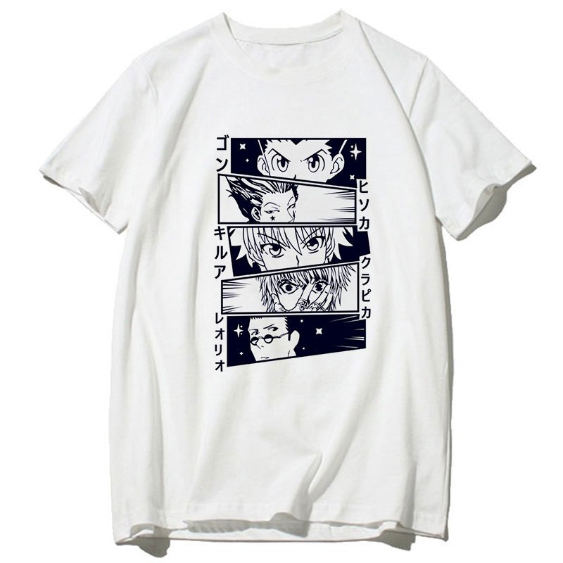 Camiseta de Anime Hunter x Hunter Killua Gon Leorio Kurapika Tier god