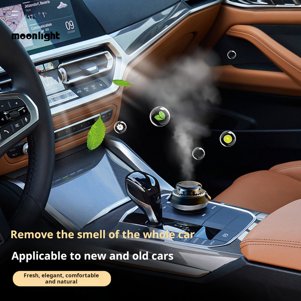 Solar Car Air Freshener Aromatherapy Diffuser with Natural Fragrance Auto Rotating Purifier Vehicle Scent Decor Perfect