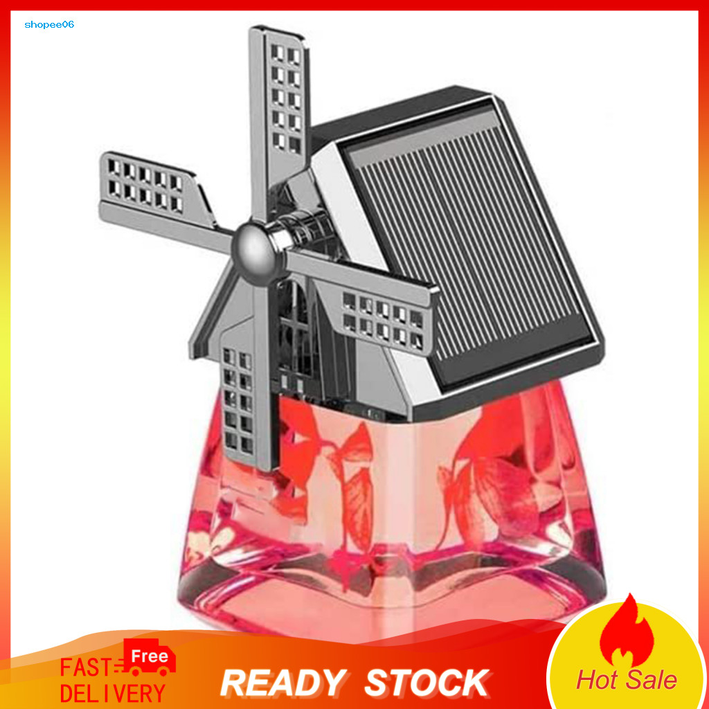 Aromatherapy Car Diffuser Windmill Essential Oil Auto Solar-powered Rotating Air Freshener Cute Decoration for Southeast