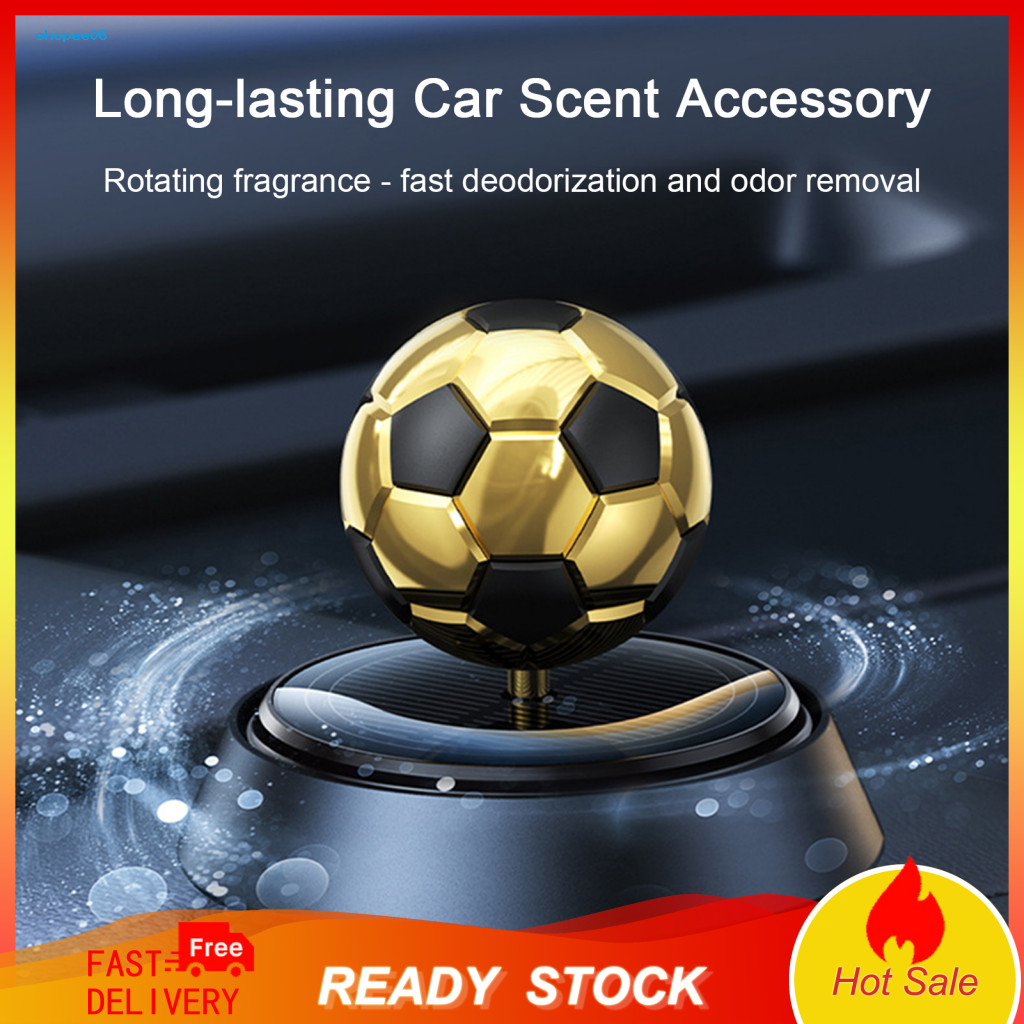 Stylish Auto Air Freshener Diffuser Solar Rotating Football Car Aromatherapy – Long-lasting Fragrance Safe for Pregnan