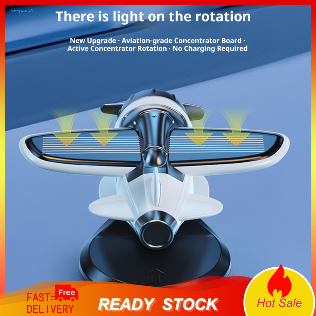 Solar Car Aromatherapy Powered Decoration Solar-powered Rotating Airplane Air Freshener Dashboard Ornament – Unique Dr