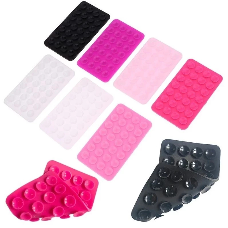 KIT COM 5 Double Sided Suction Cup Silicone Holder for Reusable Use COR SORTIDO