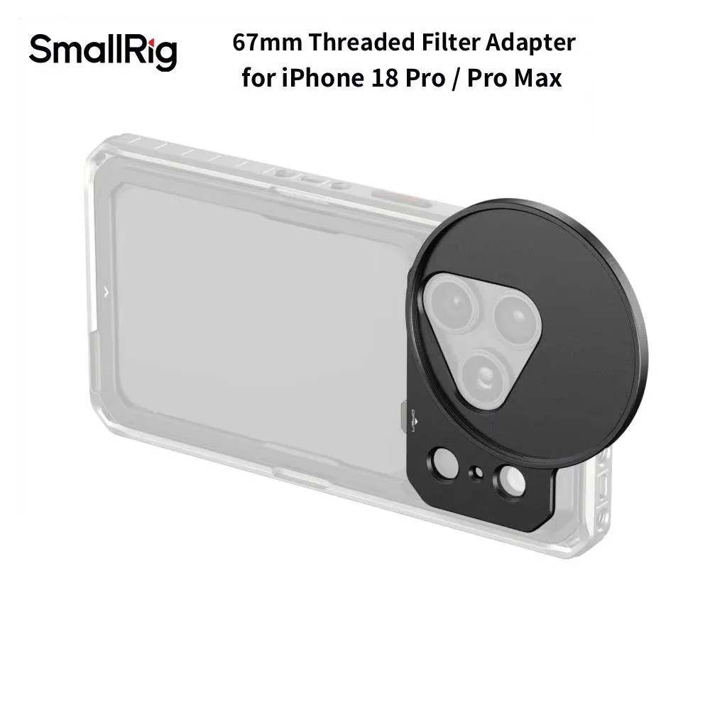 Adaptador De Filtro Rosqueado SmallRig 67mm Para IPhone 18 Pro/Max Gaiolas Filtros VND De Liga Fotografia 6906/6907