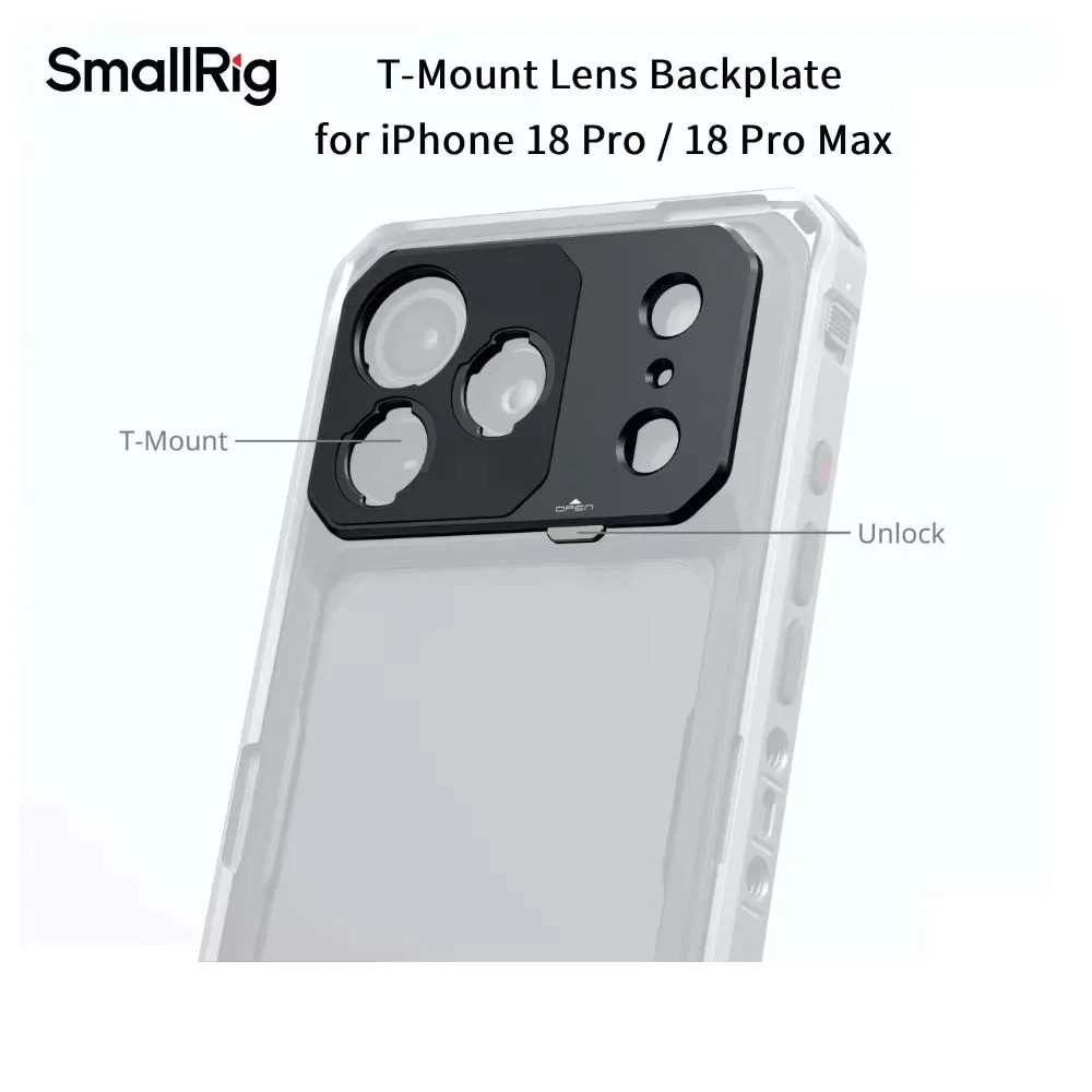 Placa Traseira De Lente SmallRig T-Mount Para Lentes IPhone 18 Pro/Max Expandir As Capacidades Ópticas Do Telefone 6908/