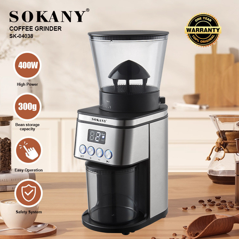 Sokany Cross-Border Moedor Padrão Europeu Home Office Moedor de Café Elétrico Moedor de Espessura Ajustável