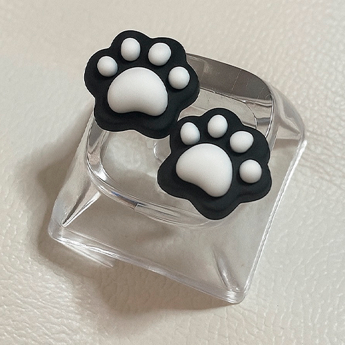 Keycap artesanal transparente patinhas para teclado mecânico customizado tecla fofa