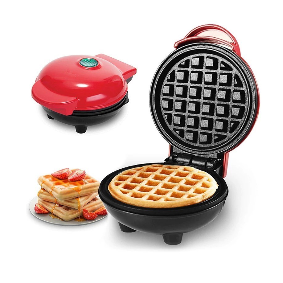 Mini Máquina de Waffles Elétrica Casa Cozinha Fazer Waffle Panquecas Automático 110v