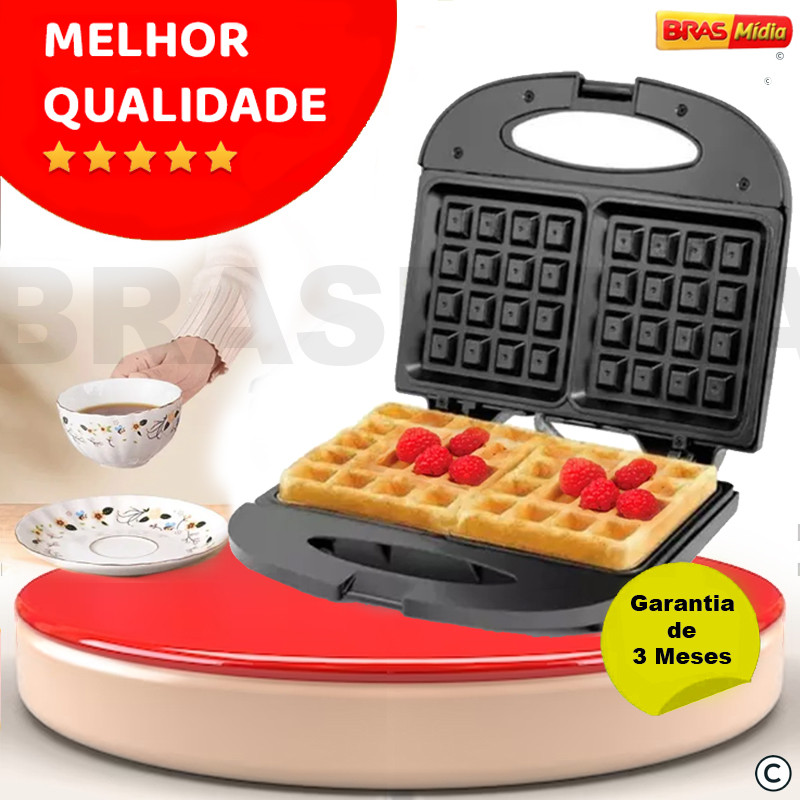 Máquina Elétrica De Waffle Panela de Waffles Portátil Grill Assadeira Anti Aderente Donuts 110v