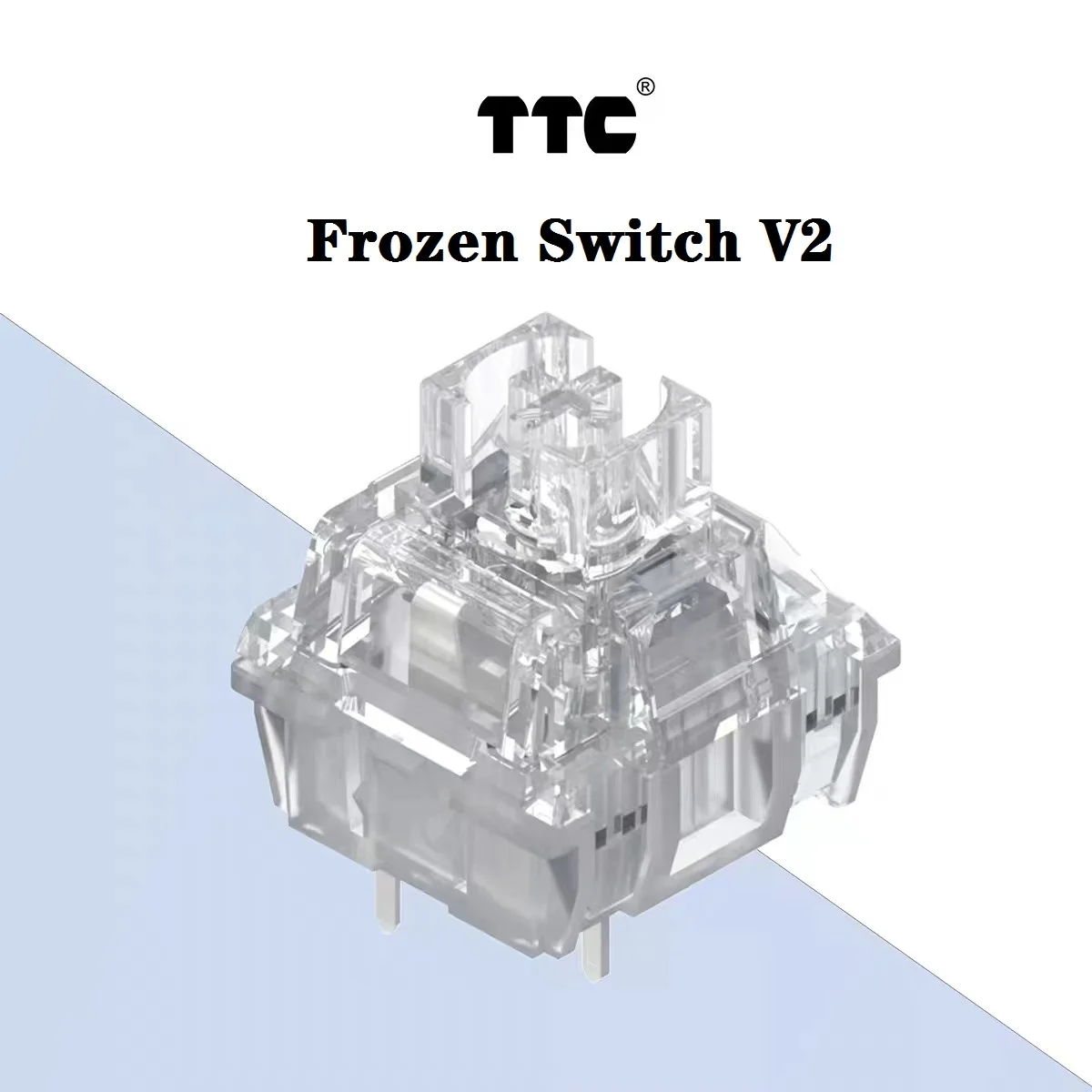 Interruptores mecânicos lineares silenciosos TTC Frozen Switch V2 3 pinos 39gf, transparentes com RGB
